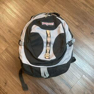 Vtg Jansport Airlift Backpack School Book Bag Black/Gray Large Multiple Pockets
